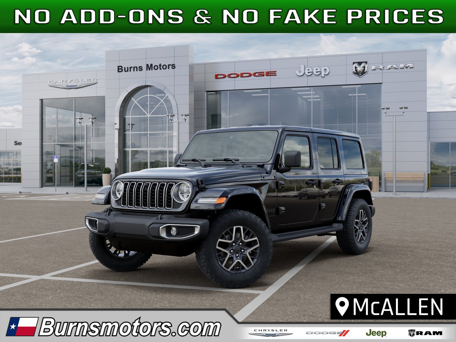 New 2026 Black Clear-Coat Exterior Paint Jeep Sahara 4-Door image 1