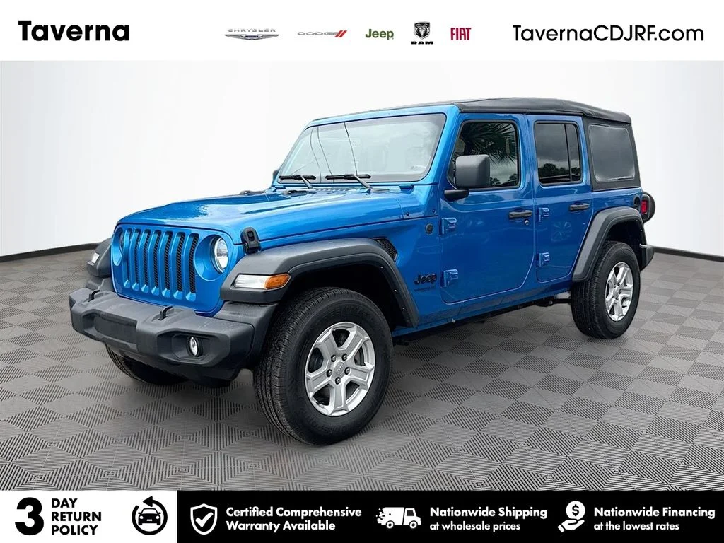 Used 2022 Blue Jeep Unlimited Sport S image 1