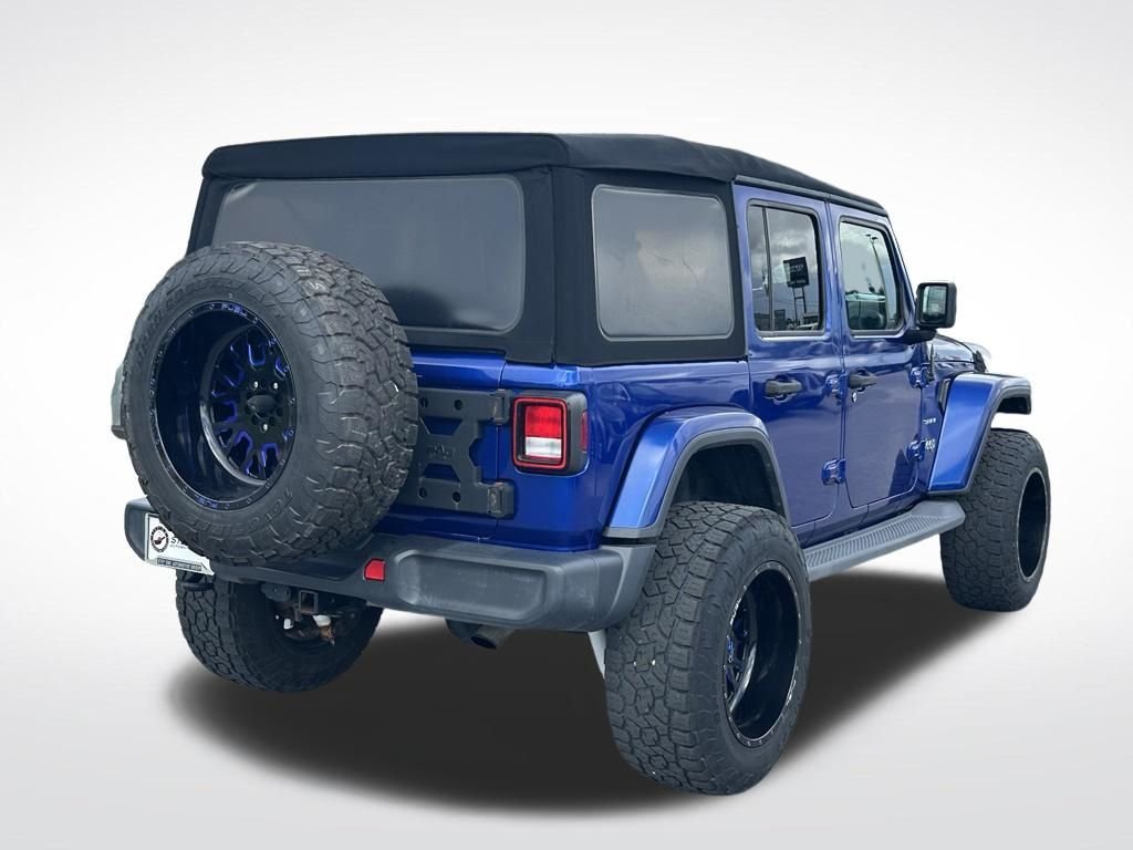 Used 2020 Blue Jeep Unlimited Sahara image 7