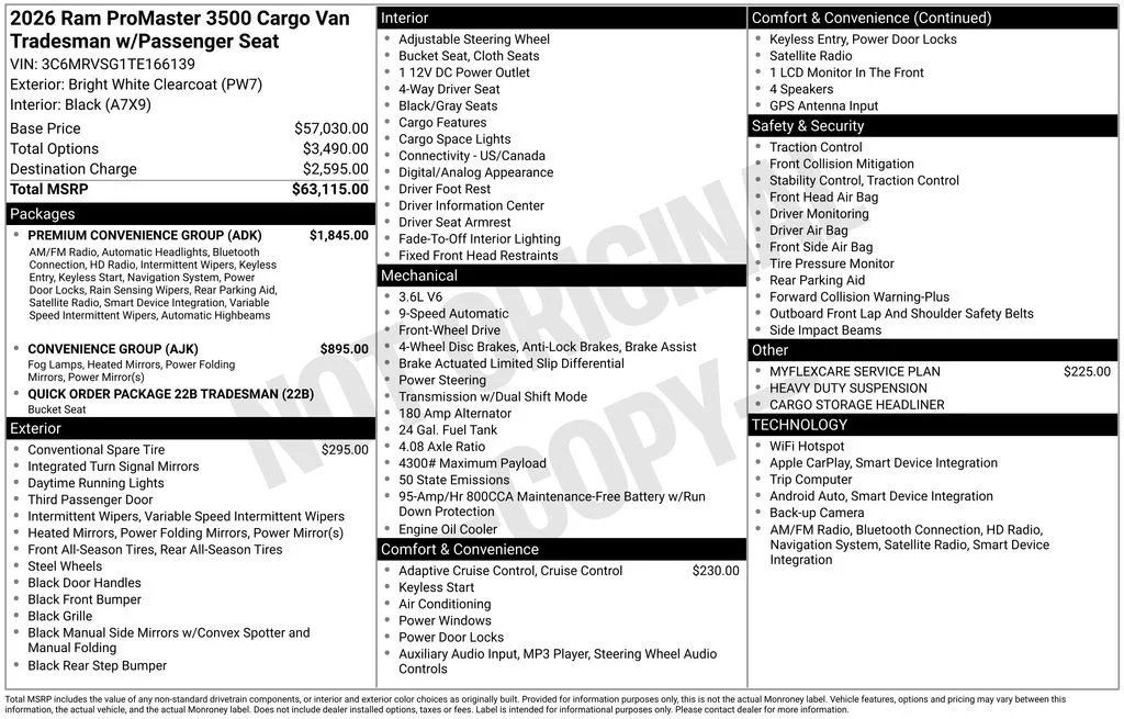New 2026 Bright White Clear-Coat Exterior Paint RAM Tradesman image 7
