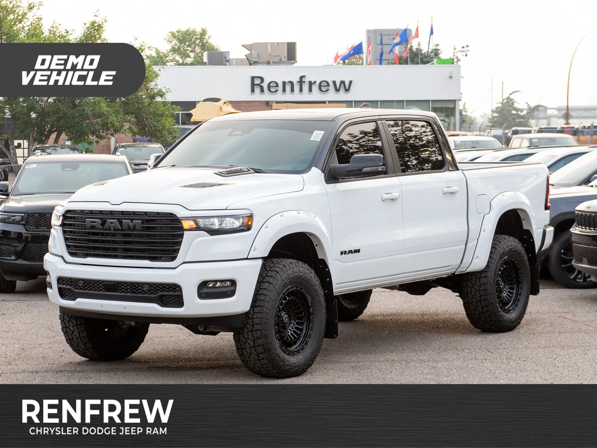 Used 2026 White RAM Sport*, 6 Inch Lift, 37 Inch Tires, Trigger Industries Mudflaps image 1