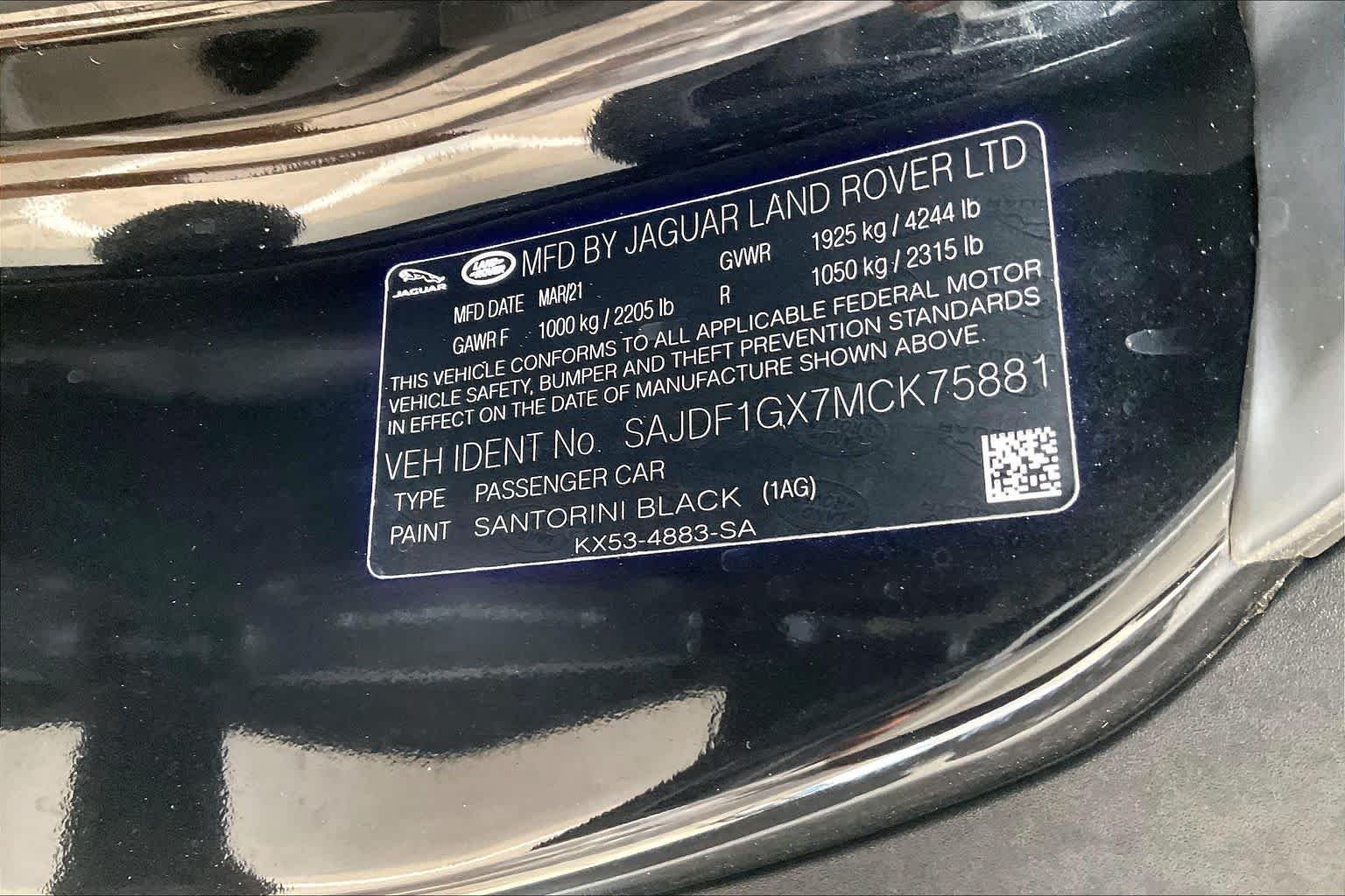 Used 2021 Santorini Black Metallic Jaguar First Edition image 36