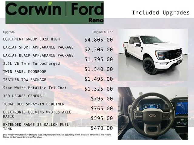 Certified Used 2023 Star White Ford Lariat image 3