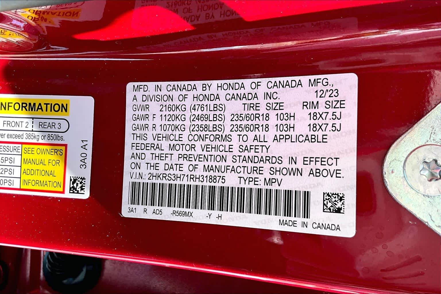 Used 2024 Radiant Red Metallic Honda EX-L image 33