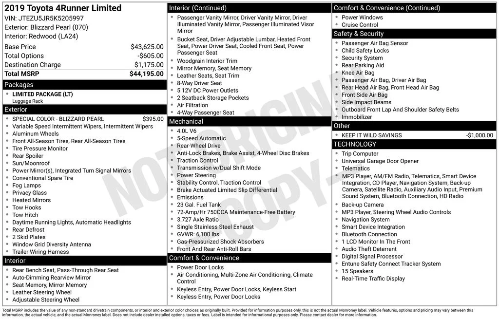 Used 2019 Blizzard Pearl Toyota Limited image 42