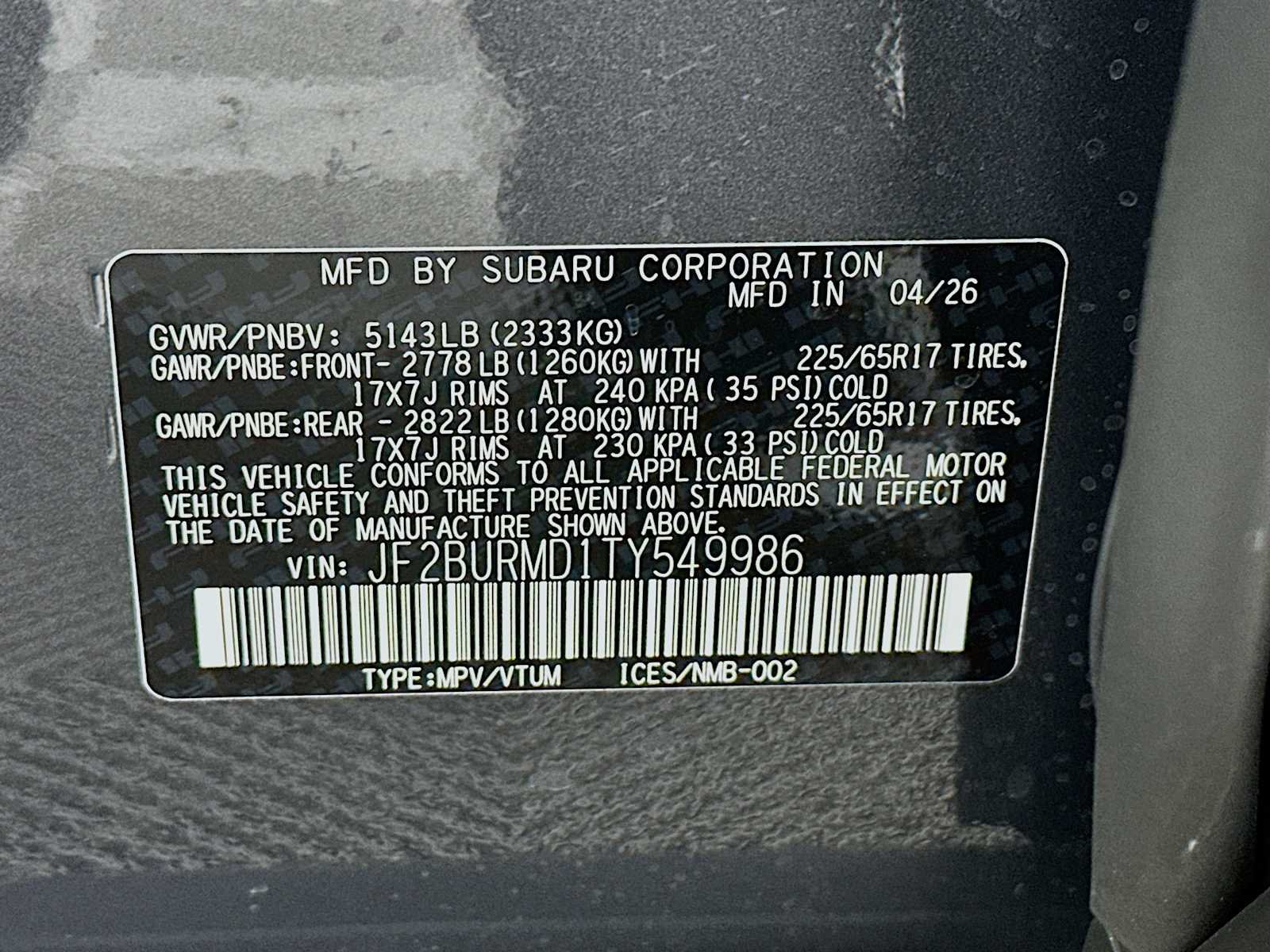 New 2026 MAGNETITE GRAY METALLIC Subaru Wilderness image 31