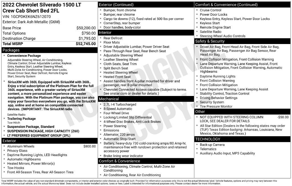Used 2022 Dark Ash Metallic Chevrolet LT (2FL) image 18