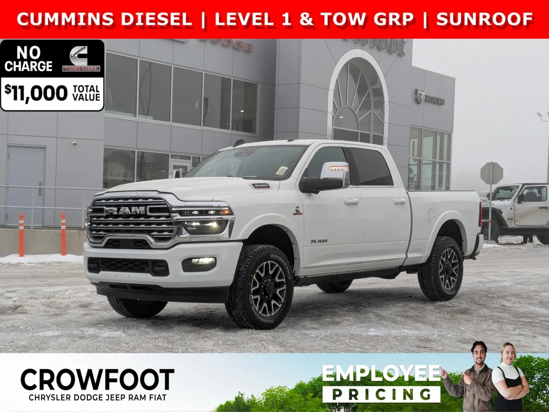 New 2026 White RAM Limited Longhorn - - Bison Brown Premium Leather - Longhorn Level 1 Equip - 5th W & Gn Prep & More! image 1