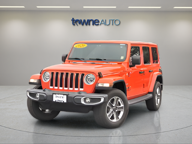 Used 2020 Orange Jeep Unlimited Sahara image 2