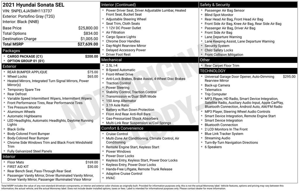 Used 2021 Gray Hyundai SEL image 6