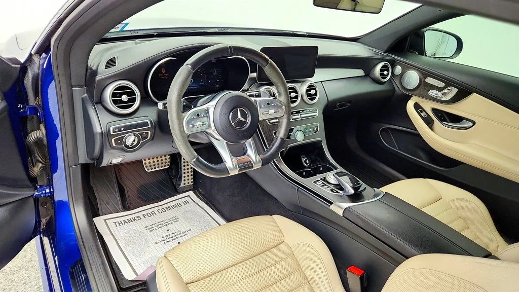 Used 2019 Brilliant Blue Metallic Mercedes-Benz AMG® C 43 4MATIC Coupe w/ Multimedia Pkg & Leather, Upholstery image 10