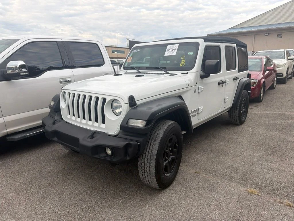 Used 2019 Bright White Clearcoat Jeep Unlimited Sport image 1