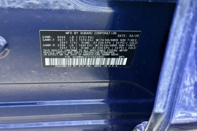 New 2026 SAPPHIRE BLUE PEARL Subaru Onyx Edition Touring 7-Passenger image 26