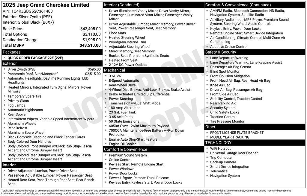 New 2025 Silver Zynith Exterior Paint Jeep Limited image 22