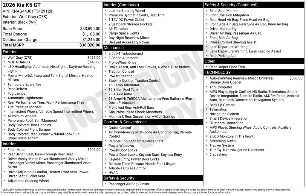 Used 2026 Gray Kia GT image 6