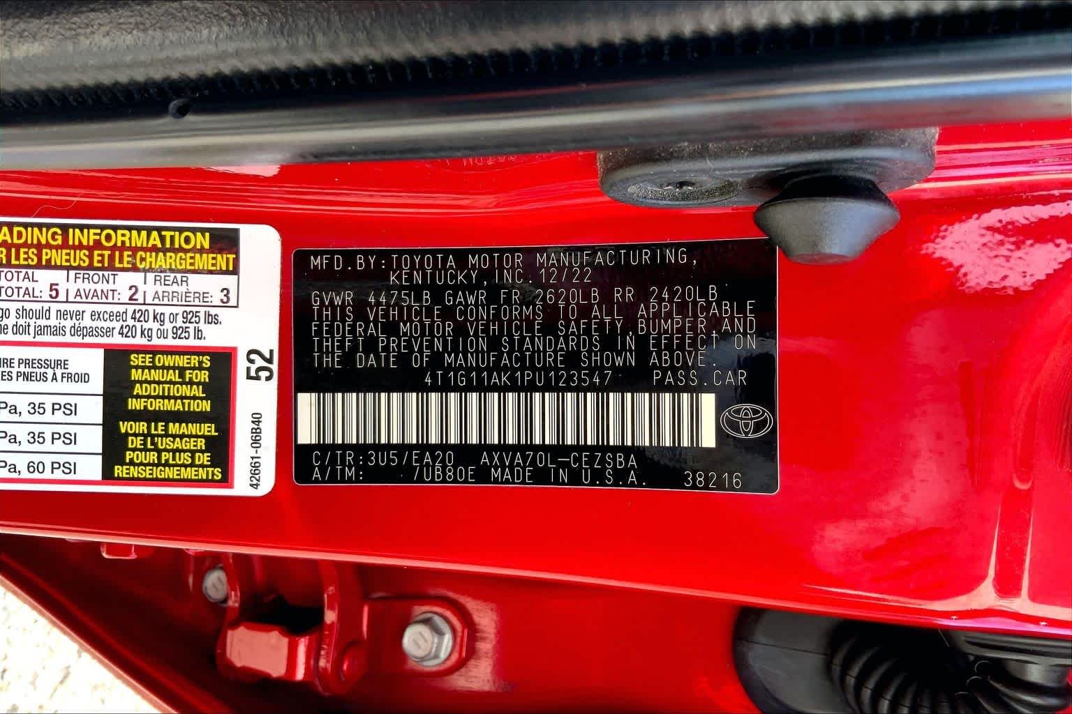 Used 2023 Supersonic Red Toyota SE image 36