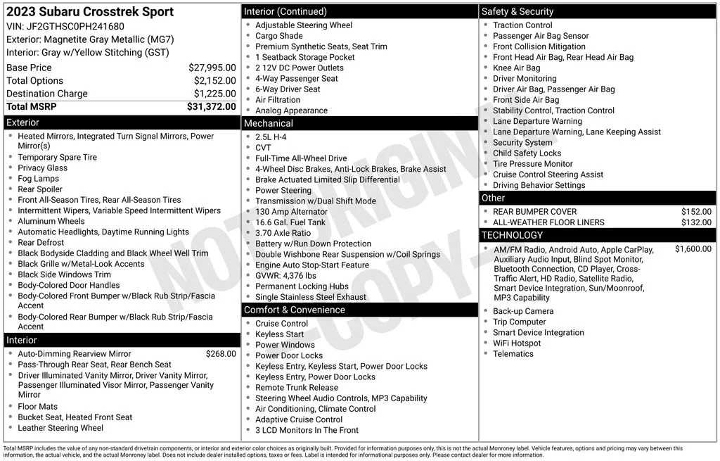 Used 2023 Gray Subaru Sport image 6