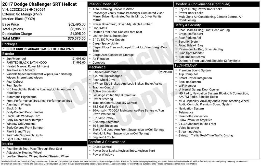 Used 2017 Orange Dodge SRT Hellcat image 33