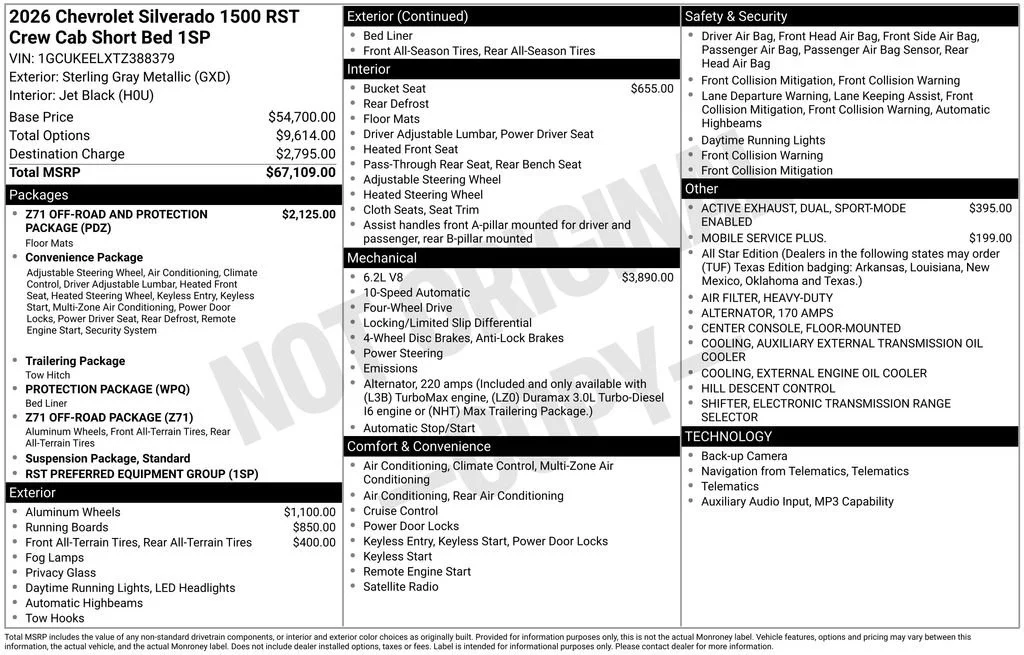 New 2026 Sterling Gray Metallic Chevrolet RST image 16