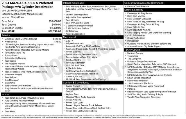 2024 Mazda CX-5 2.5 S Preferred Package