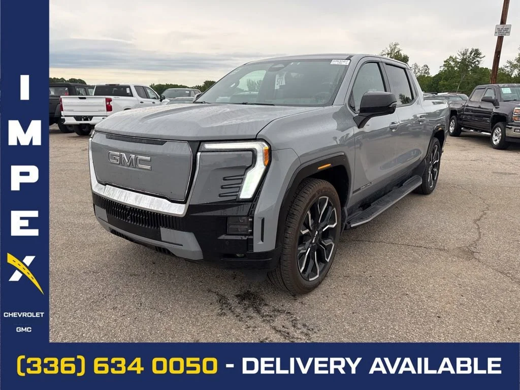 Thunderstorm Gray 2025 GMC Sierra EV Denali Crew Cab (Extended Range) e4WD Pickup Truck All-Wheel Drive