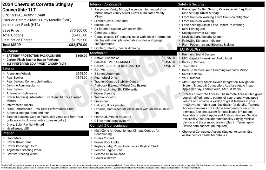 Used 2024 White Chevrolet Stingray image 10