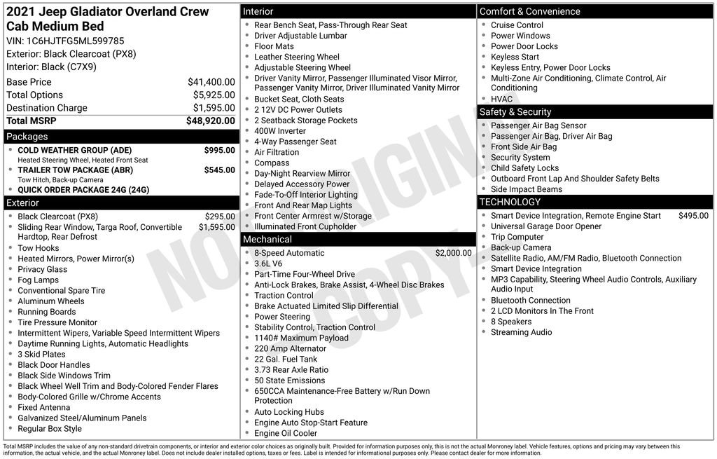 Used 2021 Black Jeep Overland image 27