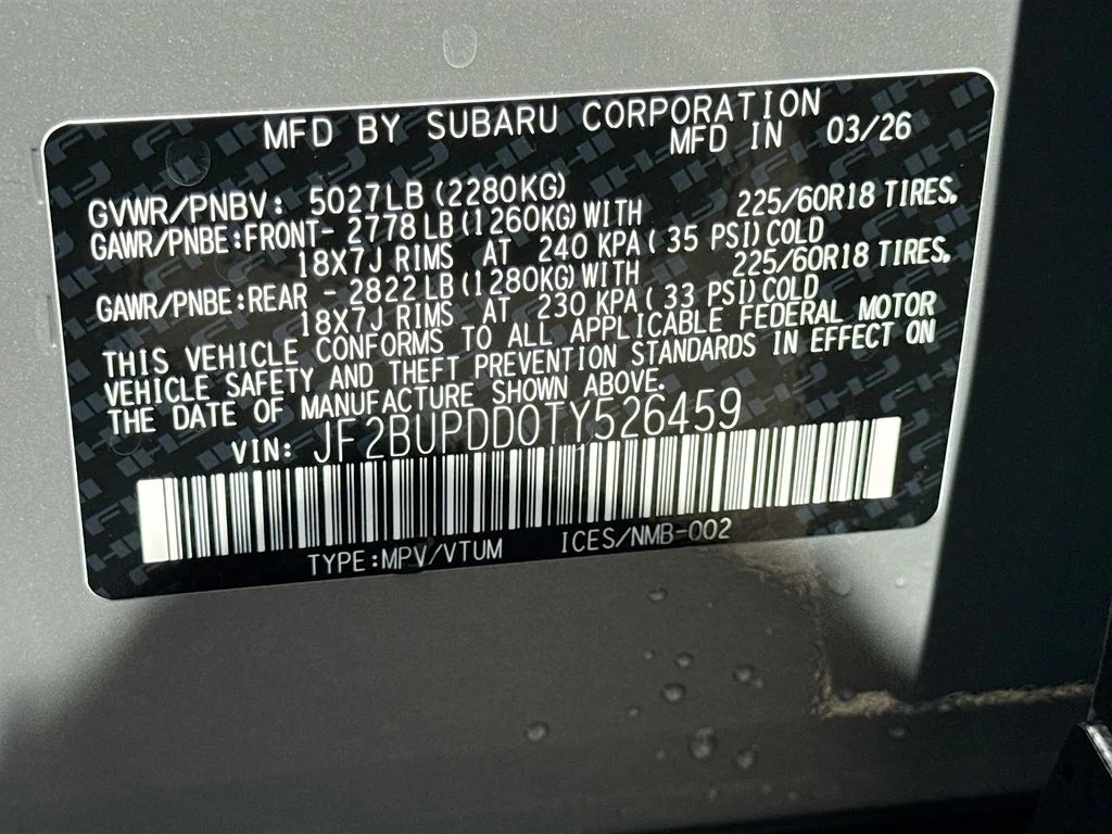 New 2026 Beige Subaru Limited image 43