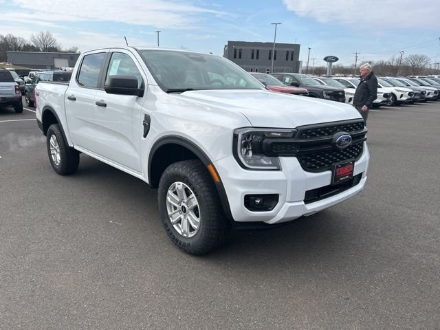 White 2025 Ford Ranger XL SuperCrew 4WD Pickup Truck Four-Wheel Drive Automatic