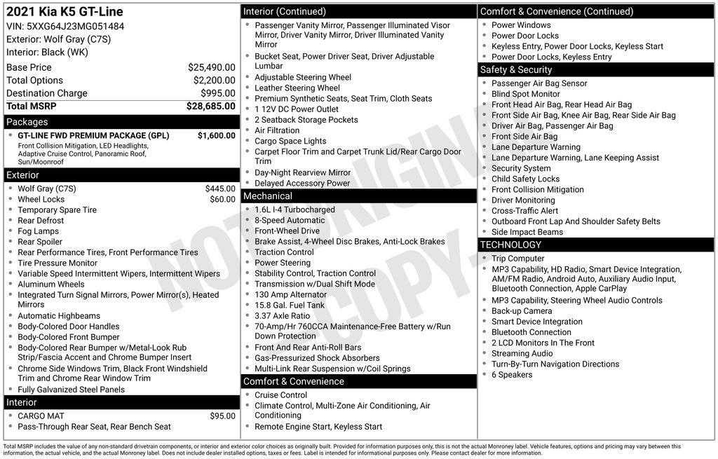 Used 2021 Gray Kia GT-Line image 22