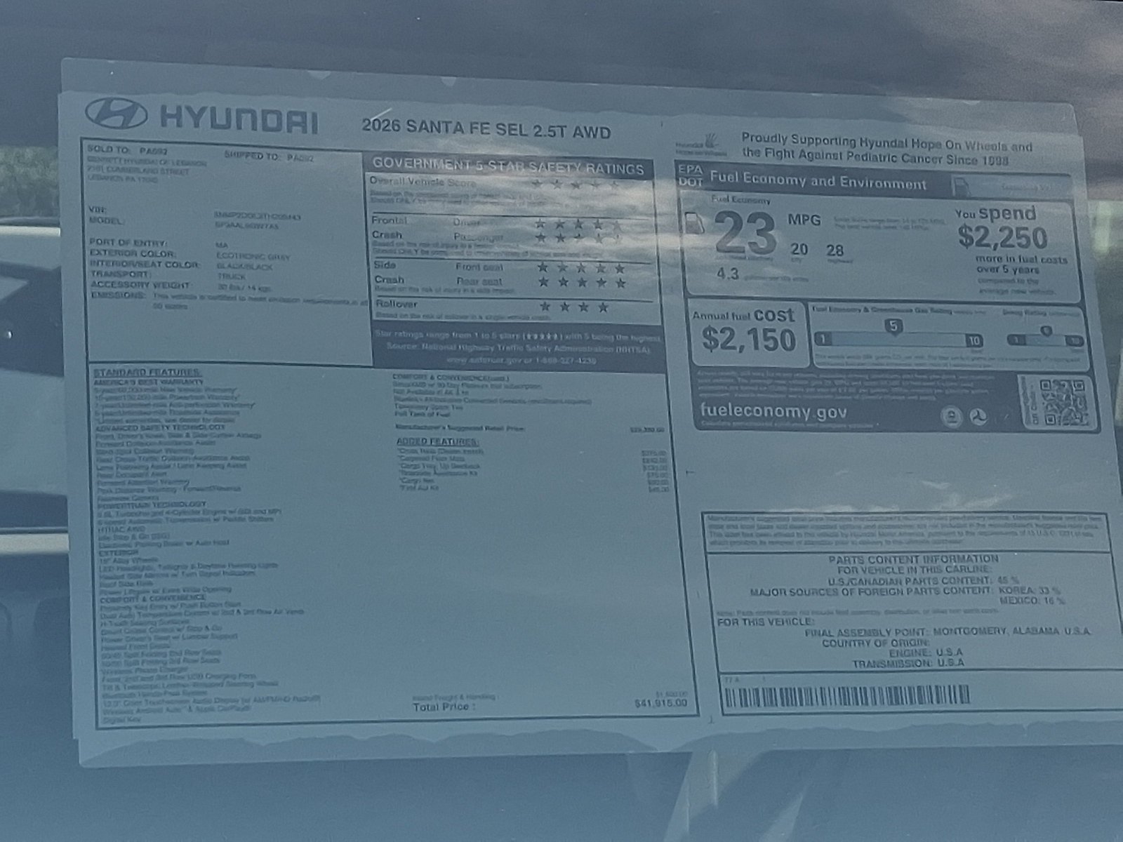 New 2026 Ecotronic Gray Hyundai SEL image 3
