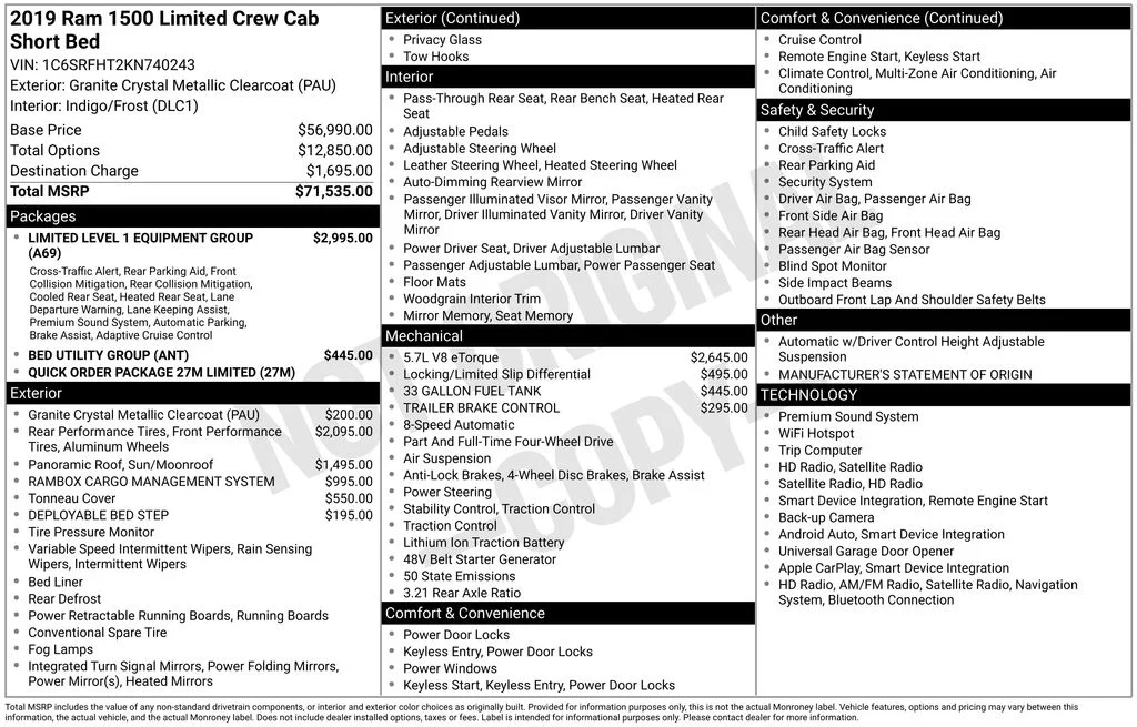 Used 2019 Gray Ram Limited image 2