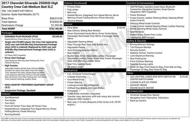 2017 Chevrolet Silverado HD High Country 4WD Crew Cab Standard Box's photo