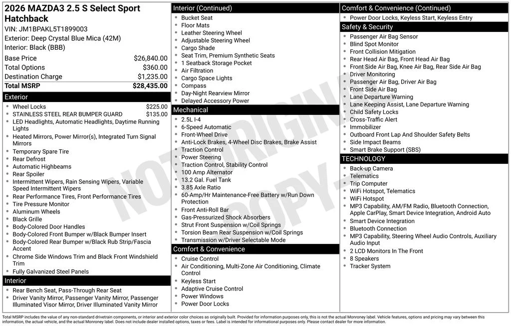 New 2026 Deep Crystal Blue Mica Mazda 2.5 S Select Sport image 3