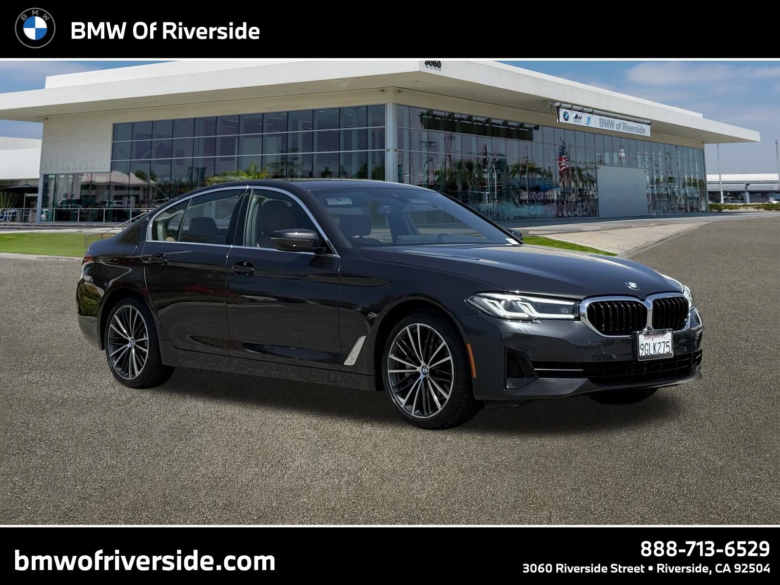 Certified Used 2023 Dark Graphite Metallic BMW 540i image 1