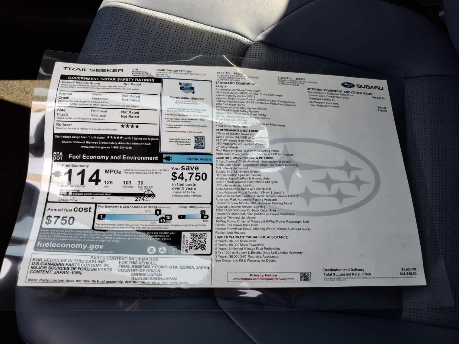 New 2026 CRYSTAL BLACK SILICA Subaru Touring image 40
