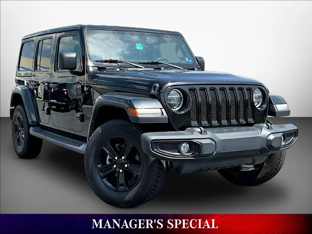 Used 2022 Black Clearcoat Jeep Unlimited Sahara Altitude image 1