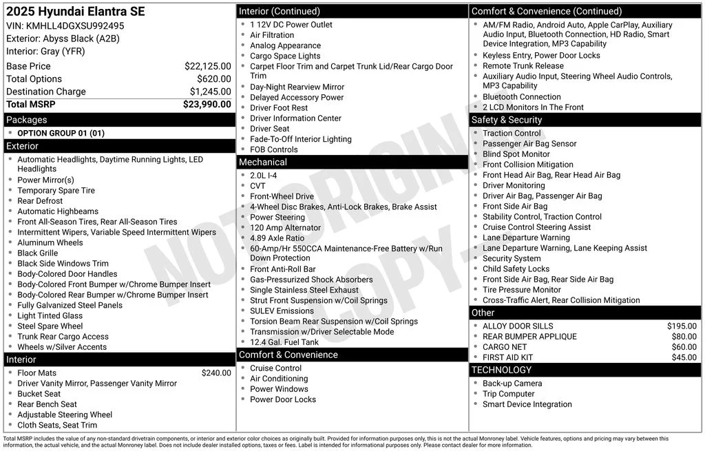 Used 2025 Black Hyundai SE image 6