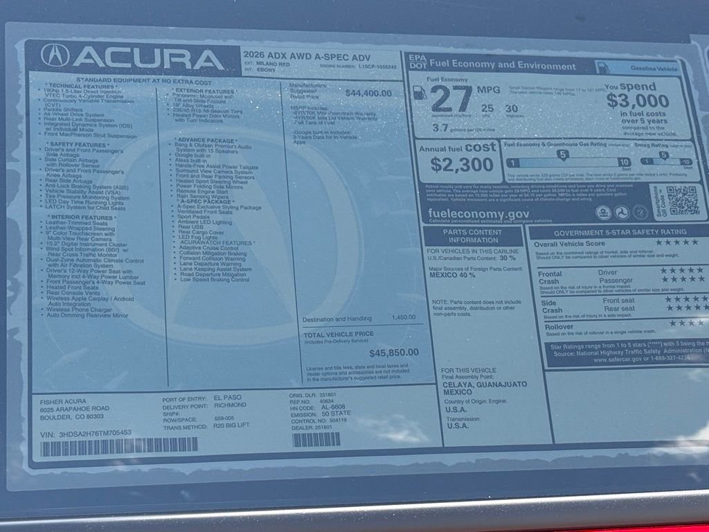 New 2026 Milano Red Acura A-Spec Advance Package image 27