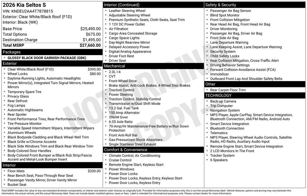 Used 2026 White Kia S image 22