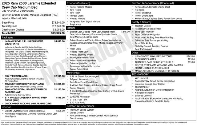 New 2025 Granite Crystal Metallic Clear-Coat Exterior Paint RAM Laramie image 19