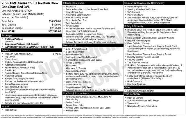 Used 2025 Titanium Rush Metallic GMC Elevation image 5
