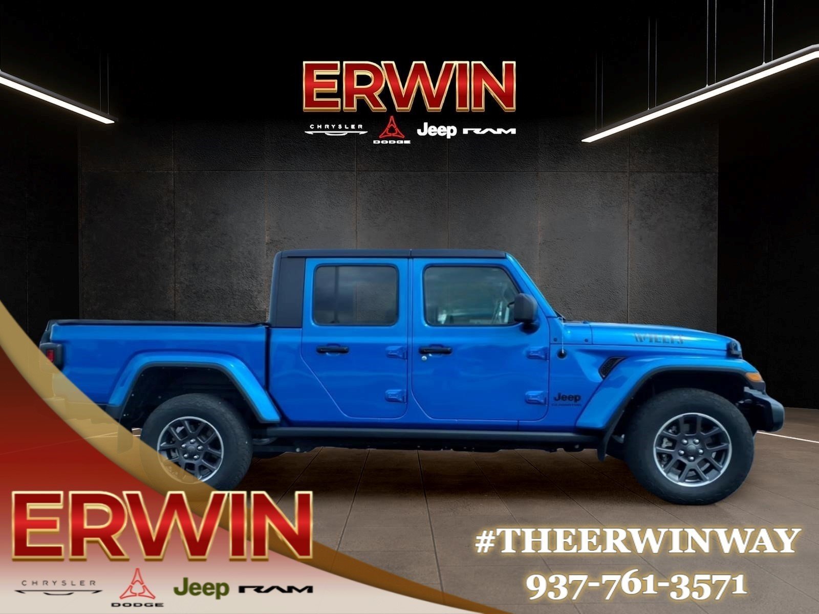 Used 2022 Hydro Blue Pearl Coat Jeep Willys image 8