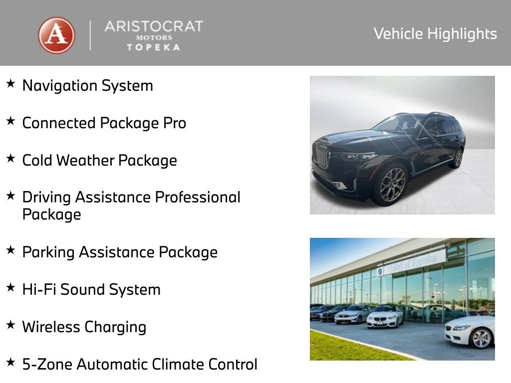 Used 2022 BMW X7 40i with VIN 5UXCW2C03N9L00457 for sale in Kansas City