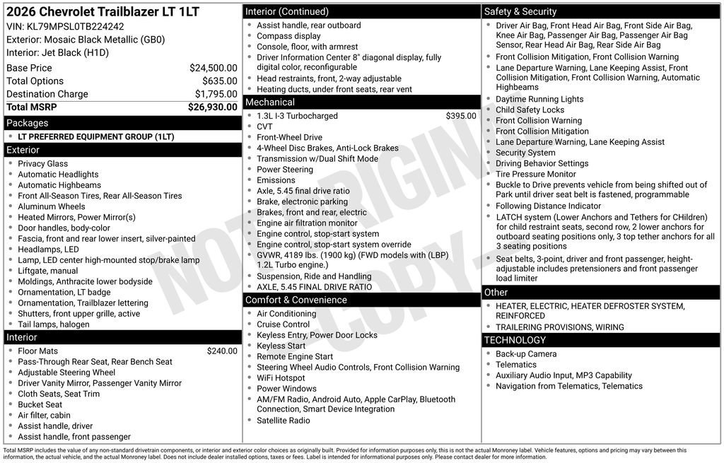 2026 Chevrolet Trailblazer LT's photo