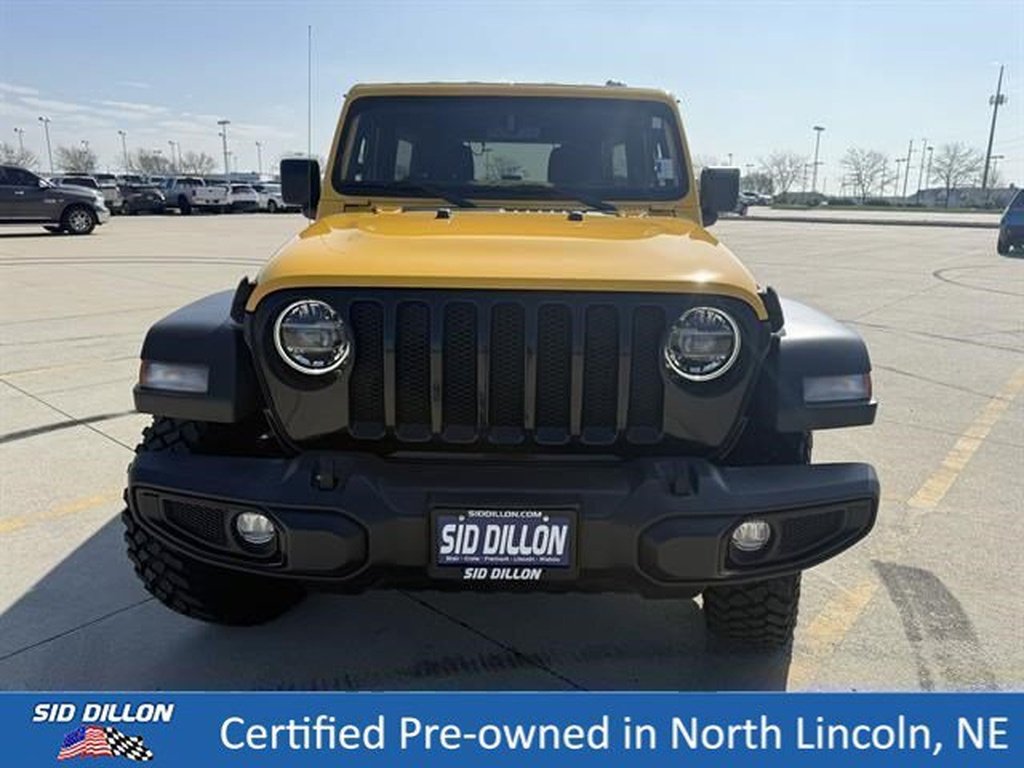 Used 2021 YELLOW Jeep 4x4 Willys Sport 4dr SUV image 4