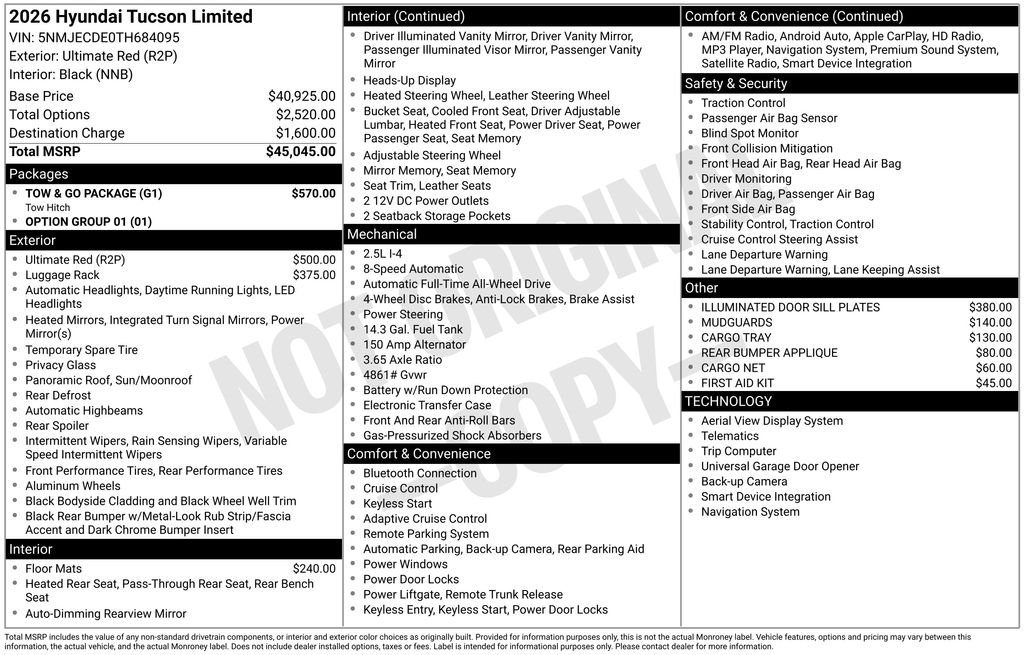 New 2026 Red Hyundai Limited image 5