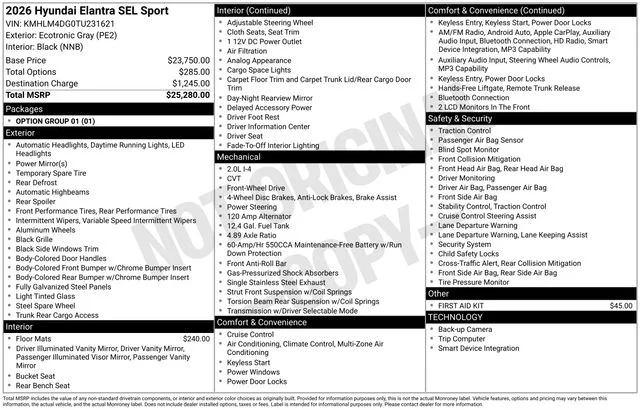 Used 2026 Gray Hyundai SEL Sport image 6