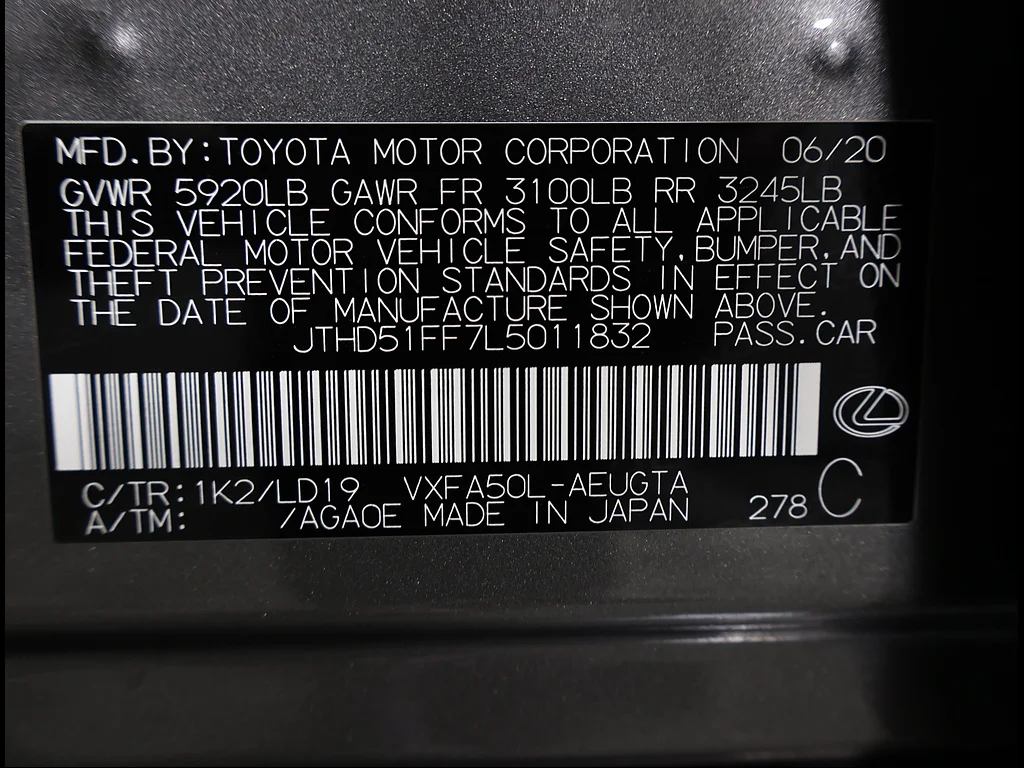 Used 2020 MANGANESE LUSTER Lexus Base image 12