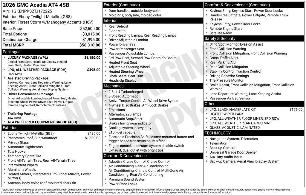 New 2026 Ebony Twilight Metallic GMC AT4 image 36